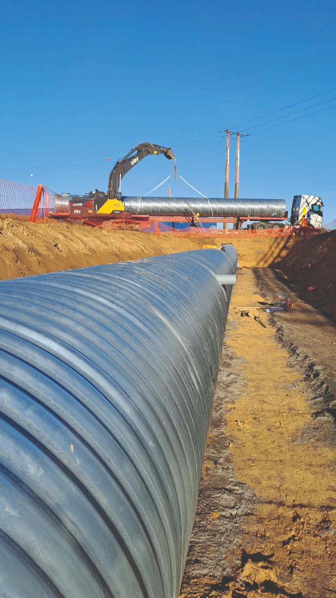 deschacht tubao bufferbekken voor regenwaterbeheer 1
